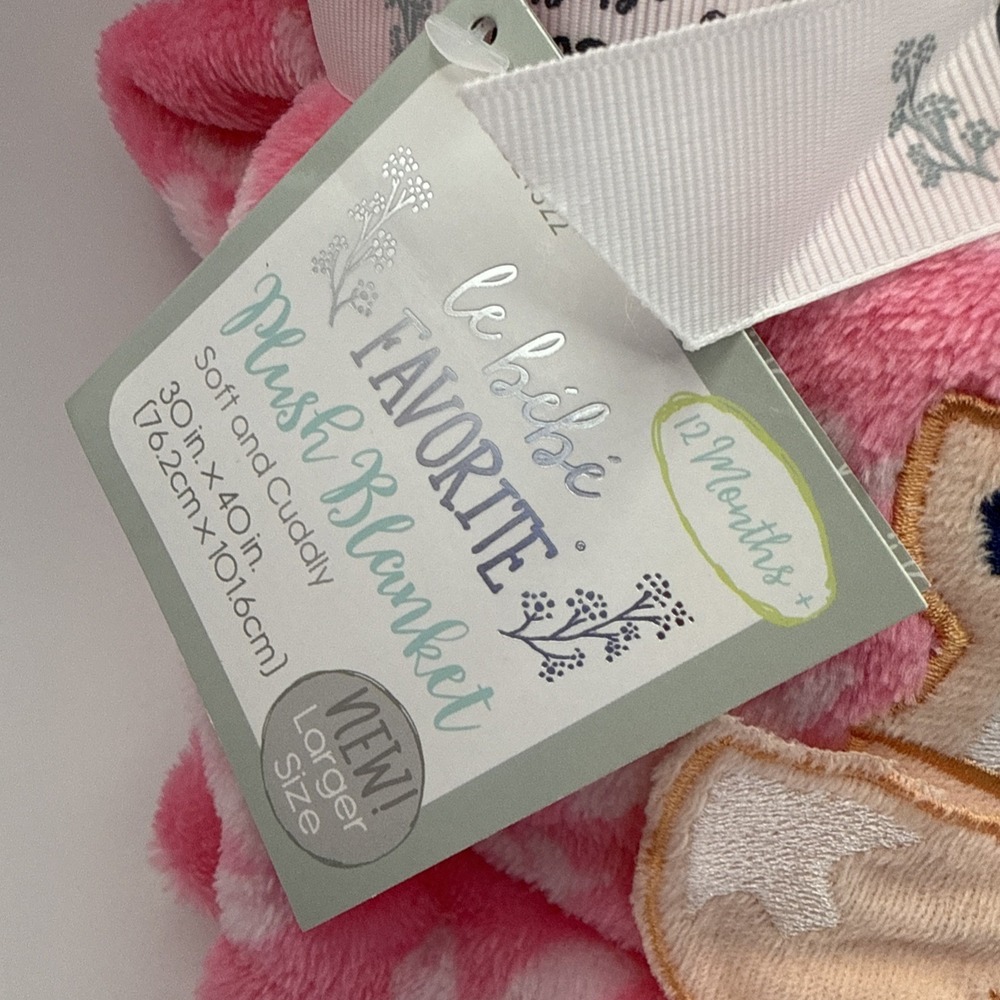 Le Bebe Favorite Baby Blanket Pink Lovey  Security Fox Mushroom NWT - Picture 4 of 5